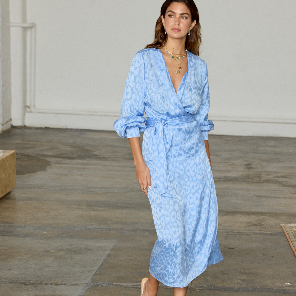 Never Fully Dressed Sky Blue Jacquard Vienna Dress